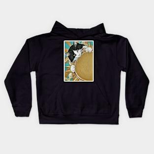 Cats Love The Sunshine - White Outlined Version Kids Hoodie